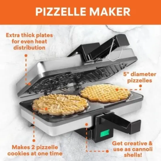 MasterChef Pizzelle Maker - Non-stick Electric Pizzelle Cookie Baker Press  Make Two 5-Inch Italian Waffle Cookies at Once image {4}