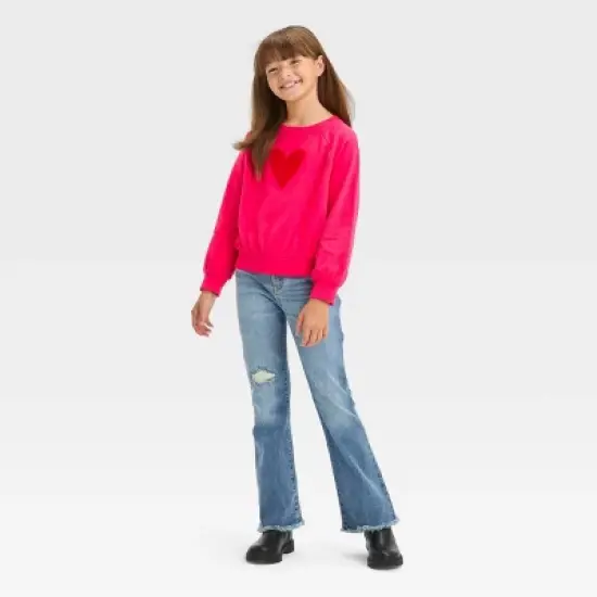 Girls' Crew Neck French Terry Pullover Sweatshirt - Cat & Jack&trade; image {2}