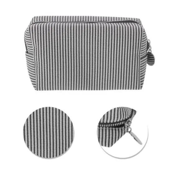 Unique Bargains Striped Pattern Makeup Bag for Travel 1 Pc image {3}
