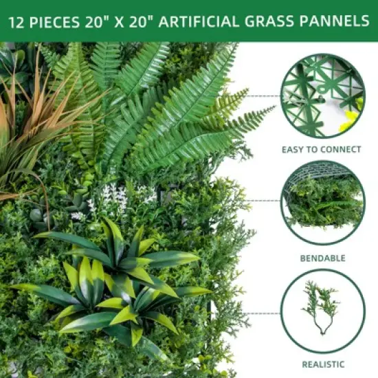 Artificial Grass Wall Panels 20"x 20" image {2}