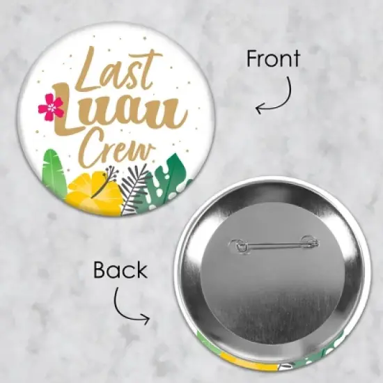 Big Dot of Happiness Last Luau - 3 inch Tropical Bachelorette Party and Bridal Shower Badge - Pinback Buttons - Set of 8 image {5}