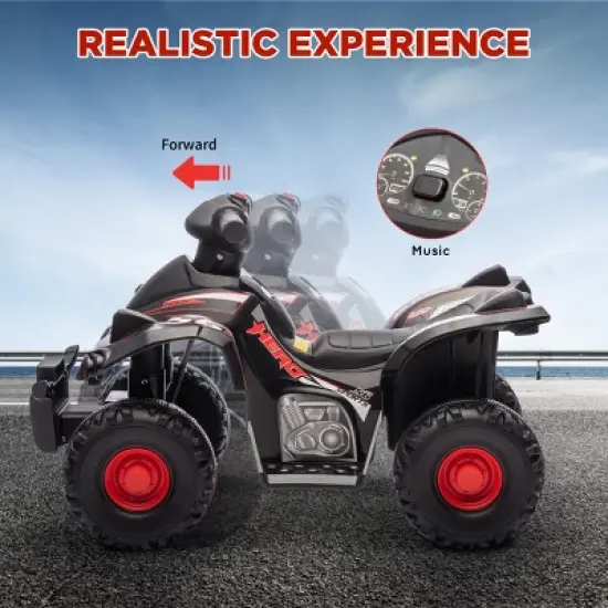 TopComfy Baby Walkers Kids ATV, 4 Wheeler Kids Quad Car, Ride on Toy for Boys Girls Ages 2 To 6 Years, Sleek, Black, 26"*15.7"*12.2" image {3}