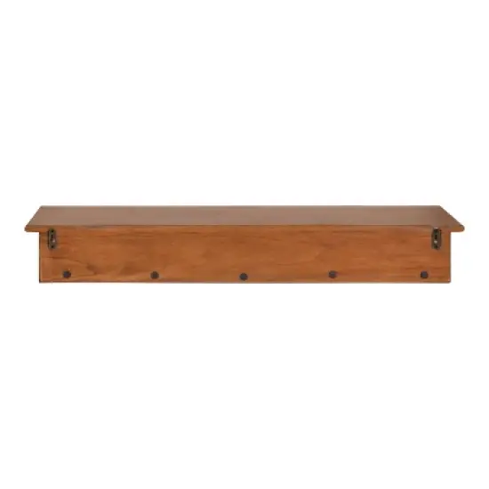 36" x 5" Alta Wood Shelf with 5 Posts Walnut Brown - Kate & Laurel All Things Decor image {2}