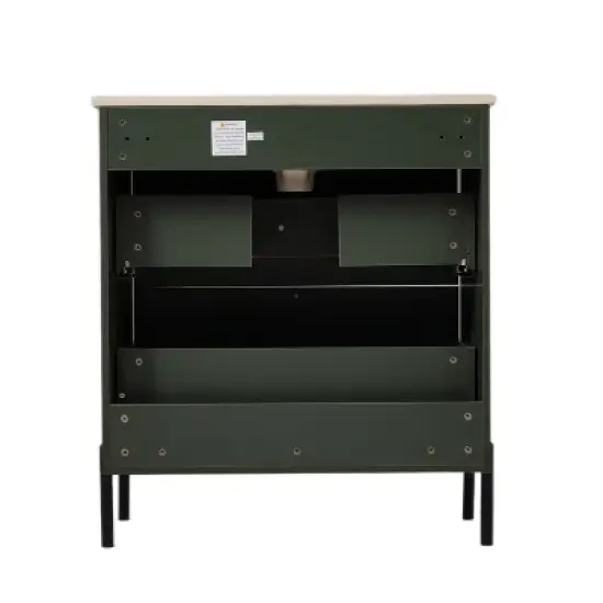 APRILSOUL30" Bathroom Vanity with Ceramic Sink and Full-Extension Drawers, Soft Close Undermount Drawer Slides image {11}