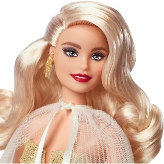 Barbie 13" Signature 2023 Holiday Collector Doll with Golden Gown and Blonde Hair image {1}
