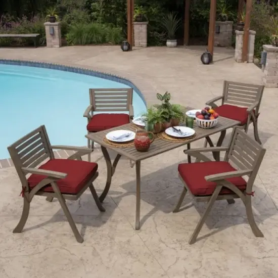 Arden Selections Leala Plush PolyFill Seat Pad Ruby Red image {2}