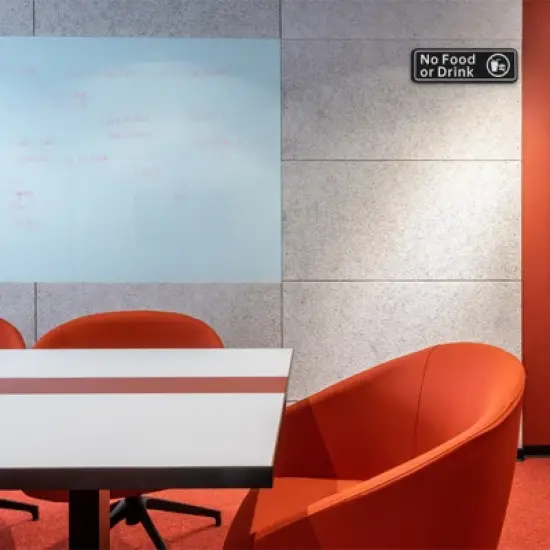 Unique Bargains Acrylic Self-Adhesive Decor Home Business No Food or Drink Sign image {4}