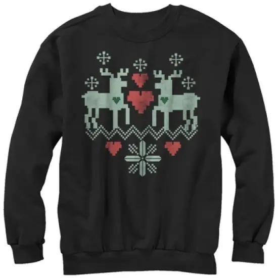 Men's Lost Gods Ugly Christmas Reindeer Love Sweatshirt image {2}
