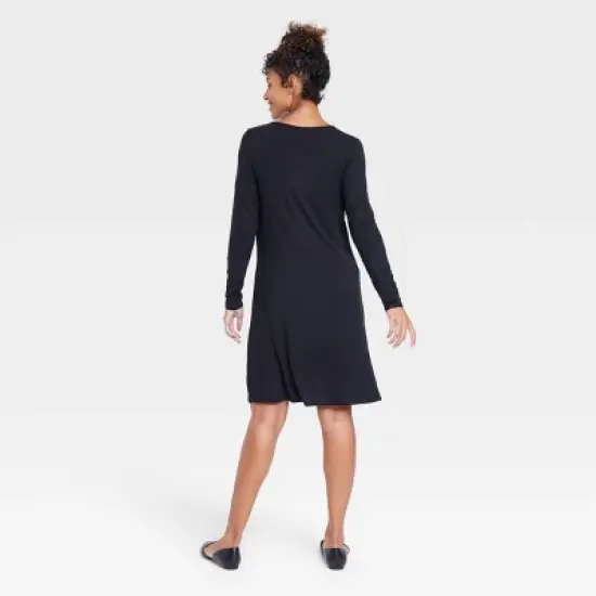 Long Sleeve Nursing Henley Maternity Dress - Isabel Maternity by Ingrid & Isabel&trade; image {1}