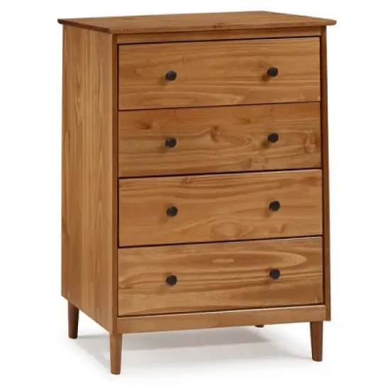 Stiva Classic Mid-Century Modern Vertical 4 Drawer Dresser - Saracina Home image {2}