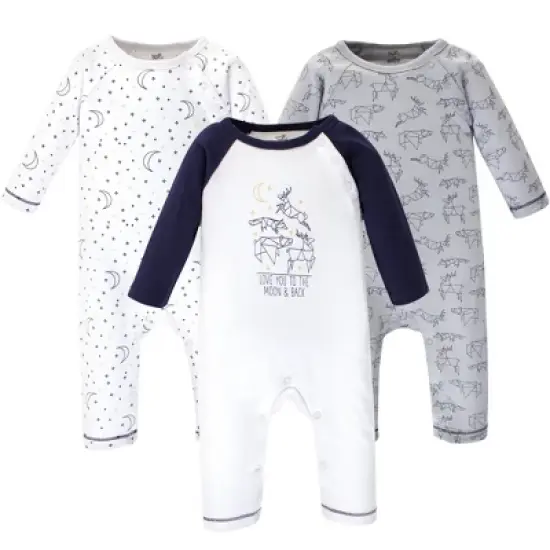 Touched by Nature Baby Boy Organic Cotton Coveralls 3pk, Constellation image {4}