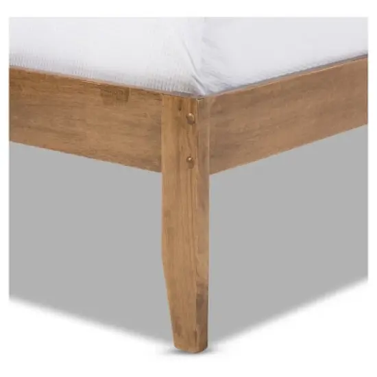 Trina Contemporary Tree Branch Inspired Wood Platform Bed Walnut Brown - Baxton Studio image {2}