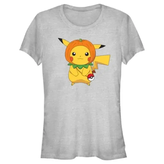 Junior's Pokemon Halloween Pumpkin Pikachu T-Shirt image {3}