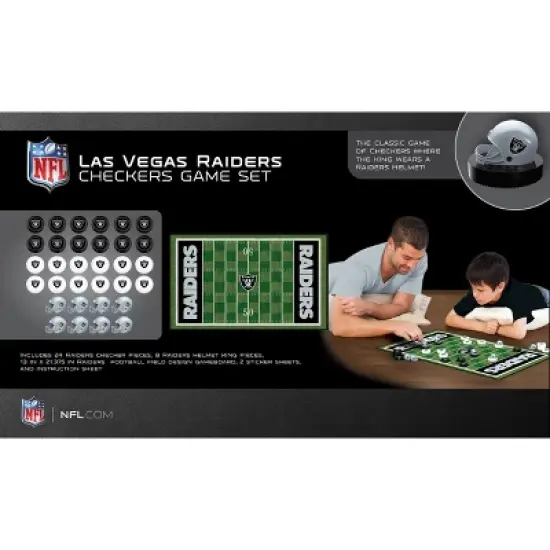 MasterPieces Officially licensed NFL Las Vegas Raiders Checkers Board Game for Families and Kids ages 6 and Up image {3}