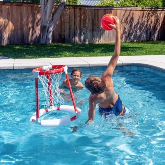 GoSports Splash Hoop 360 Floating Pool Basketball Game 4pc - Red image {1}