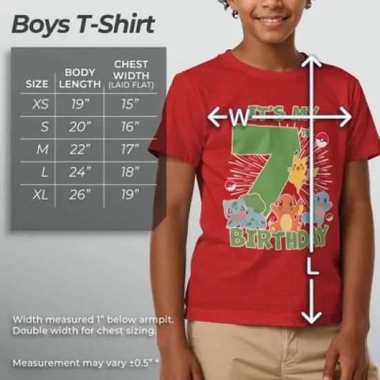 Boy's Pokemon It's My 7th Birthday Starters T-Shirt image {5}