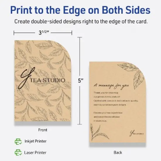 Avery Rectangle Flat Cards, 3-1/2" x 5", Kraft Brown, 40 Total image {5}