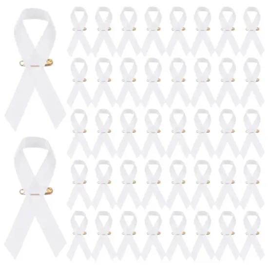Unique Bargains Satin Awareness Ribbons with Safety Pins 100 Pcs image {11}
