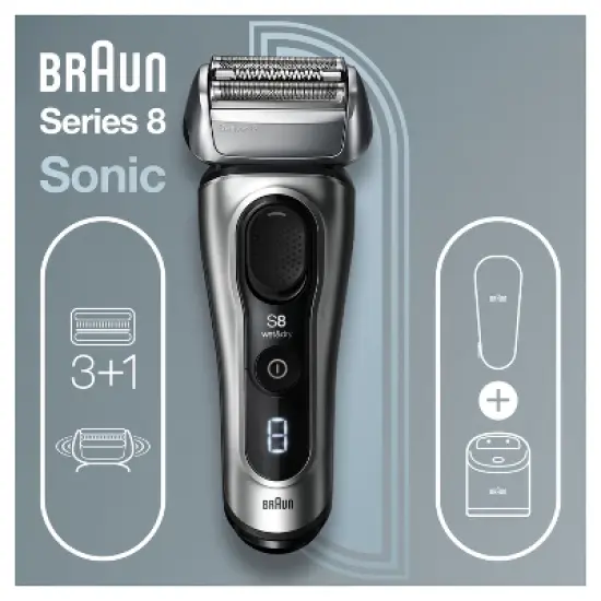 Braun Series 8-8457cc Men's Electric Foil Shaver with Precision Beard Trimmer & Clean & Charge SmartCare Center image {2}