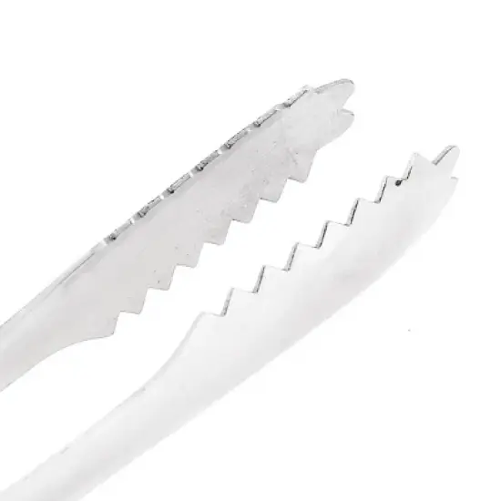 Unique Bargains Stainless Steel Mirror Finishing Versatile Mini Ice Tong Silver Tone 1 Pc image {1}