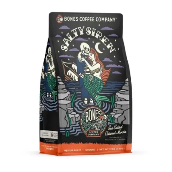 Bones Coffee Company Salty Siren Decaf 12 oz (Whole Bean) image {7}