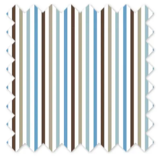 Bacati - Pin Stripes Printed Aqua Teal Beige Chocolate 100 percent Cotton Universal Baby US Standard Crib or Toddler Bed Fitted Sheet image {5}