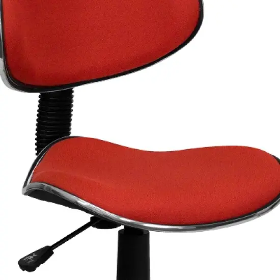 Emma and Oliver Red Fabric Swivel Ergonomic Task Office Chair image {4}