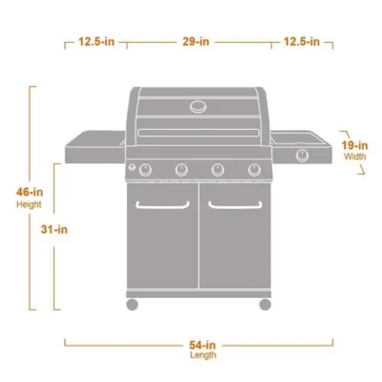 4-Burner Propane Stainless Steel Gas Grill with ClearView Lid Model 41847NG - Monument Grills image {12}