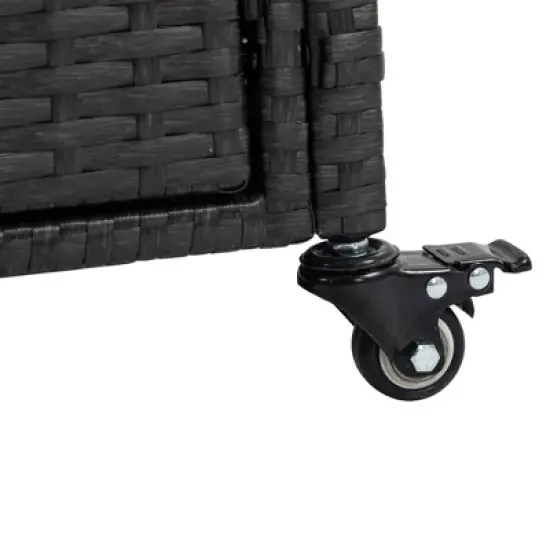 GDFStudio Dennis Outdoor Bar Cart with Tempered Glass Top and Storage Cabinet image {7}