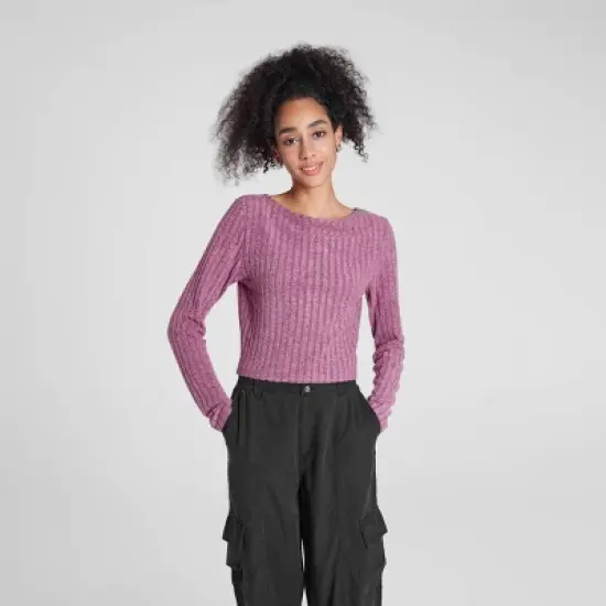 Women's Long Sleeve Rib-Knit Boat Neck Top - Wild Fable&trade; image {4}