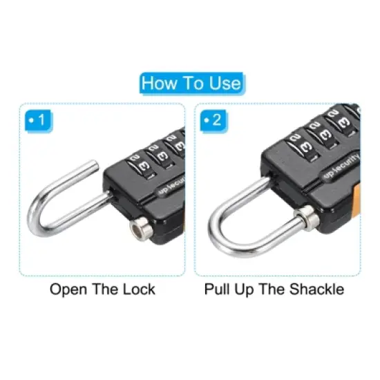 Unique Bargains Locker Luggage Bike 4 Digit Combination Lock with Security Cable Set image {4}