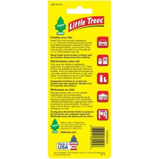 Little Trees Vanillaroma Air Freshener 6pk: Vanilla Car Freshener, Solid, Disposable, Non-Powered, Yellow, 6ct image {1}