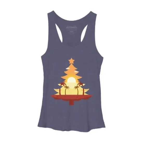 Women's Design By Humans Christmas in July Tree Sunset By destiny29 Racerback Tank Top image {4}