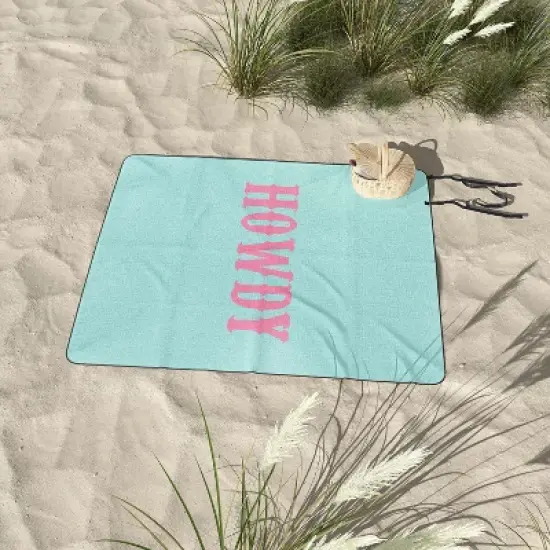 socoart HOWDY blue pink Picnic Blanket - Deny Designs image {2}