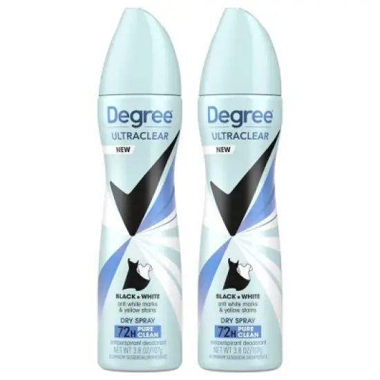 Degree Ultra Clear Black + White Pure Clean Antiperspirant & Deodorant Dry Spray - 3.8oz image {10}