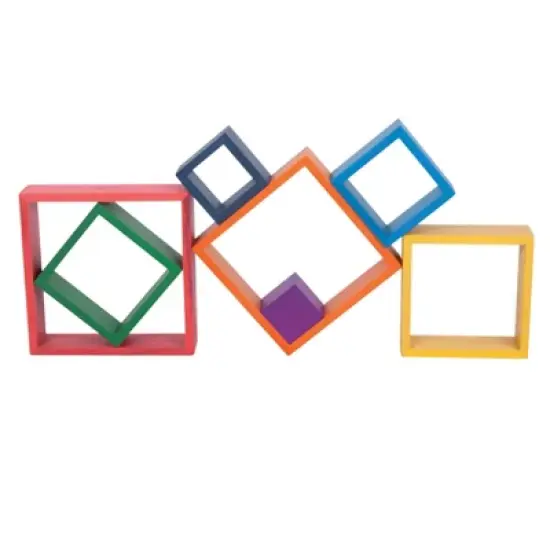 TickiT Wooden Rainbow Architect Squares, Set of 7 image {4}