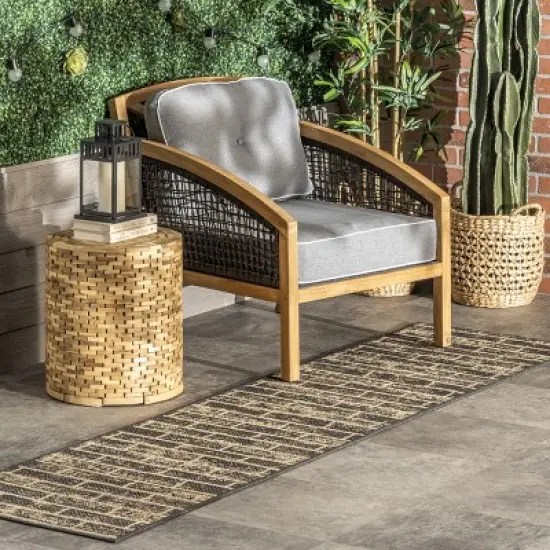 nuLOOM Justina Abstract Brick Indoor and Outdoor Patio Area Rug image {1}