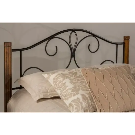 King Destin Metal/Wood Headboard Textured Brushed Oak - Hillsdale Furniture image {1}
