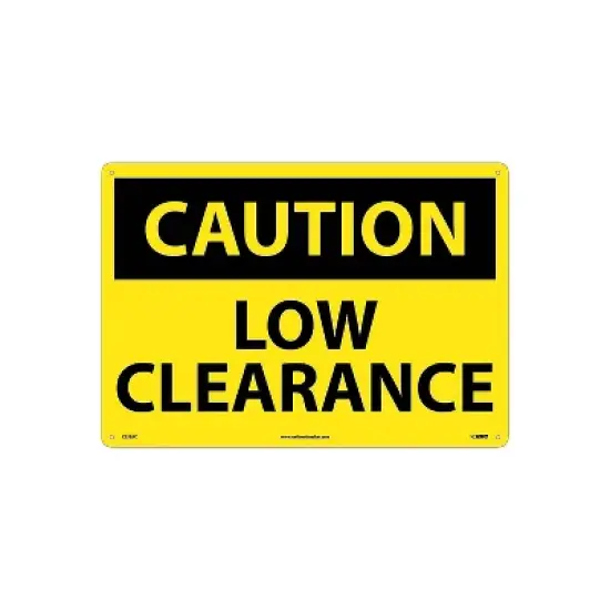 National Marker Low Clearance 14X20 .040 Aluminum Caution Sign C552AC image {1}