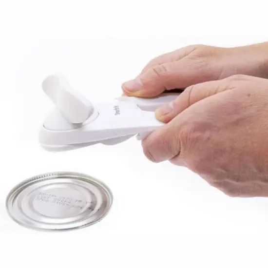 Beaver Can Opener - Safe - Holds and Leaves No Sharp Edges on Lid - Comfort Grip image {6}