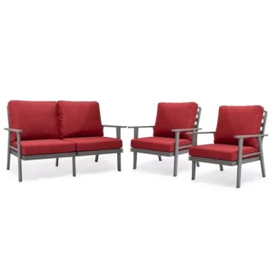 Leisuremod Walbrooke Modern 3 Piece Patio Set with Grey Aluminum Frame image {22}
