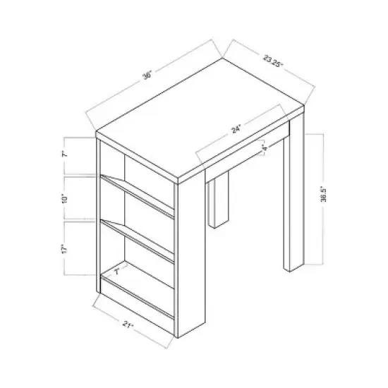 Annemarie Modern Bar Table with Side Wine Storage Cappuccino - HOMES: Inside + Out image {3}