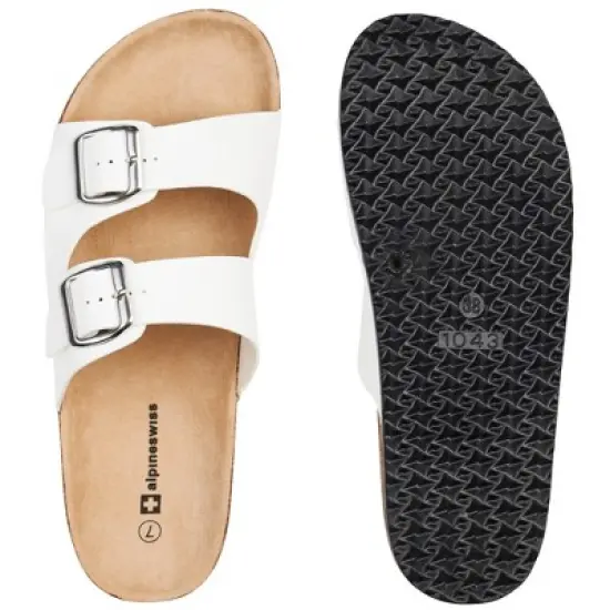 Alpine Swiss Womens Casual Double Strap Slide Sandals image {3}