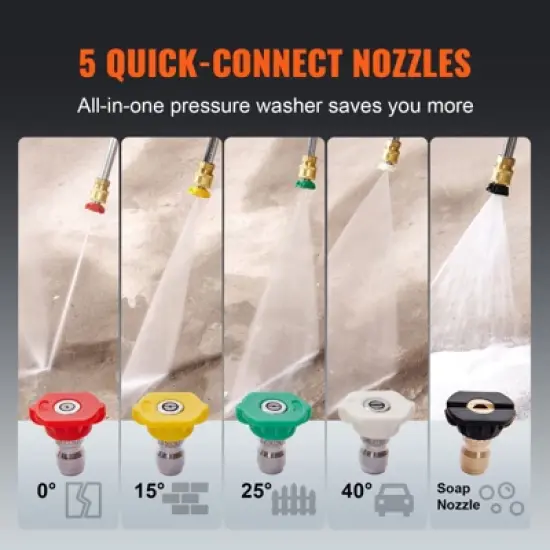 VEVOR Gas Pressure Washer, 3400 PSI 2.6 GPM, Gas Powered Pressure Washer with Aluminum Pump, Spray Gun and Extension Wand, Black image {4}