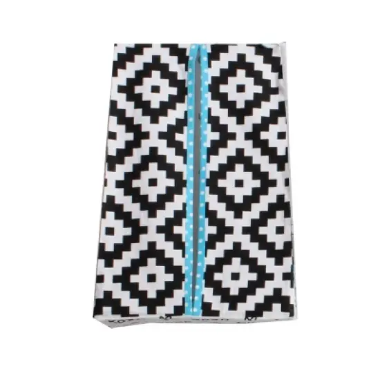 Bacati - Love Aztec Print Black Turquoise 6 pc Crib Bedding Set with Long Rail Guard Cover image {6}