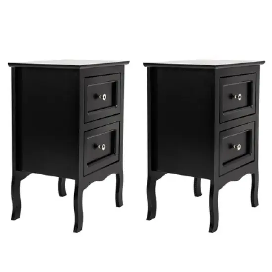 KTMBDW Night Stand Set 2, Bedroom Nightstands with 2 Drawers Modern Sofa Side Table Bedside End Table for Living Room image {5}
