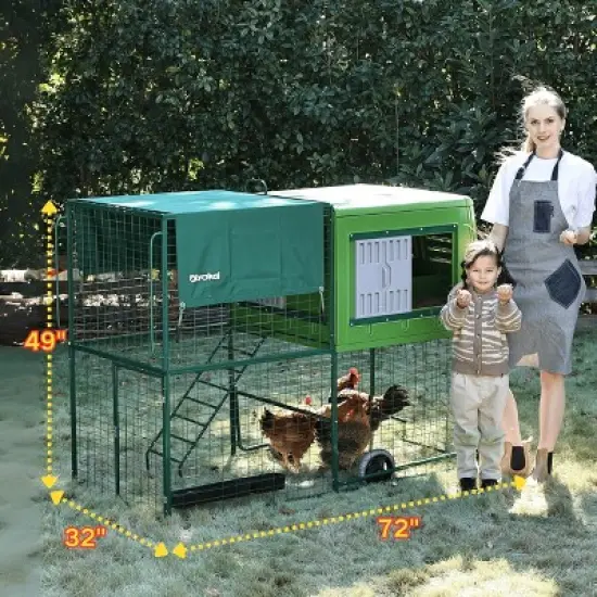 Decksplore Weatherproof HDPE Chicken Coop Expandable Design with Wheels image {5}