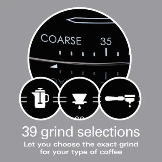 Hamilton Beach Pro Burr Grinder 80405: Electric Coffee Bean Grinder, Variable Settings, 12 Cup Capacity, Black image {1}