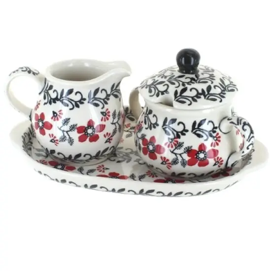 Blue Rose Polish Pottery K091 Manufaktura Cream & Sugar Set image {12}
