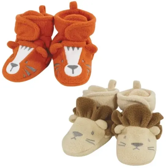 Hudson Baby Infant Boy Cozy Fleece Booties, Lion Tiger, 0-6 Months image {5}